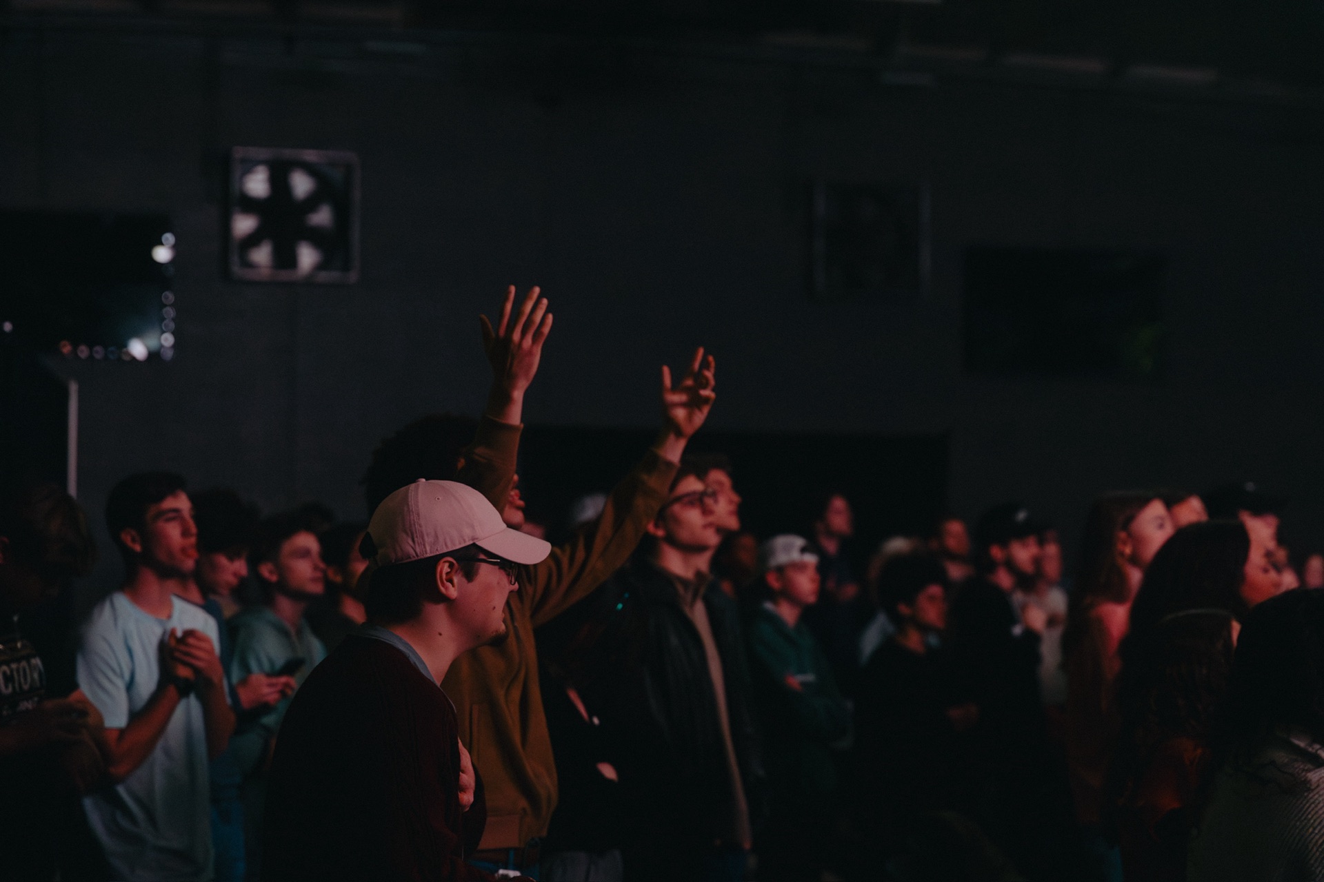 People praying together at Higherways Worship